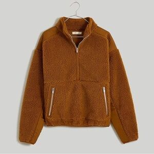 NWT Madewell XXS faux shearling half zip pullover